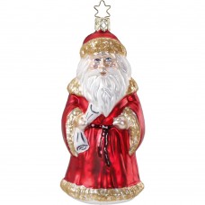 Inge Glas Glass Ornament - Santa with List - TEMPORARILY OUT OF STOCK